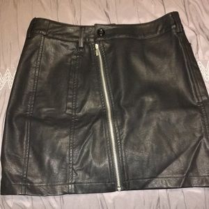 Black leather skirt